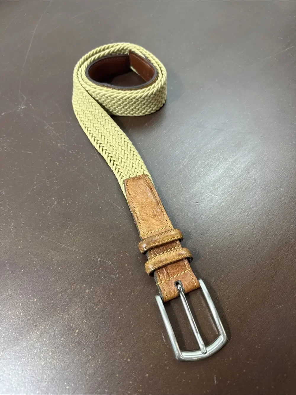 Torino Stretch Braid Leather Belt Mens 40 Tan Brown Colors Woven USA Golf 69502